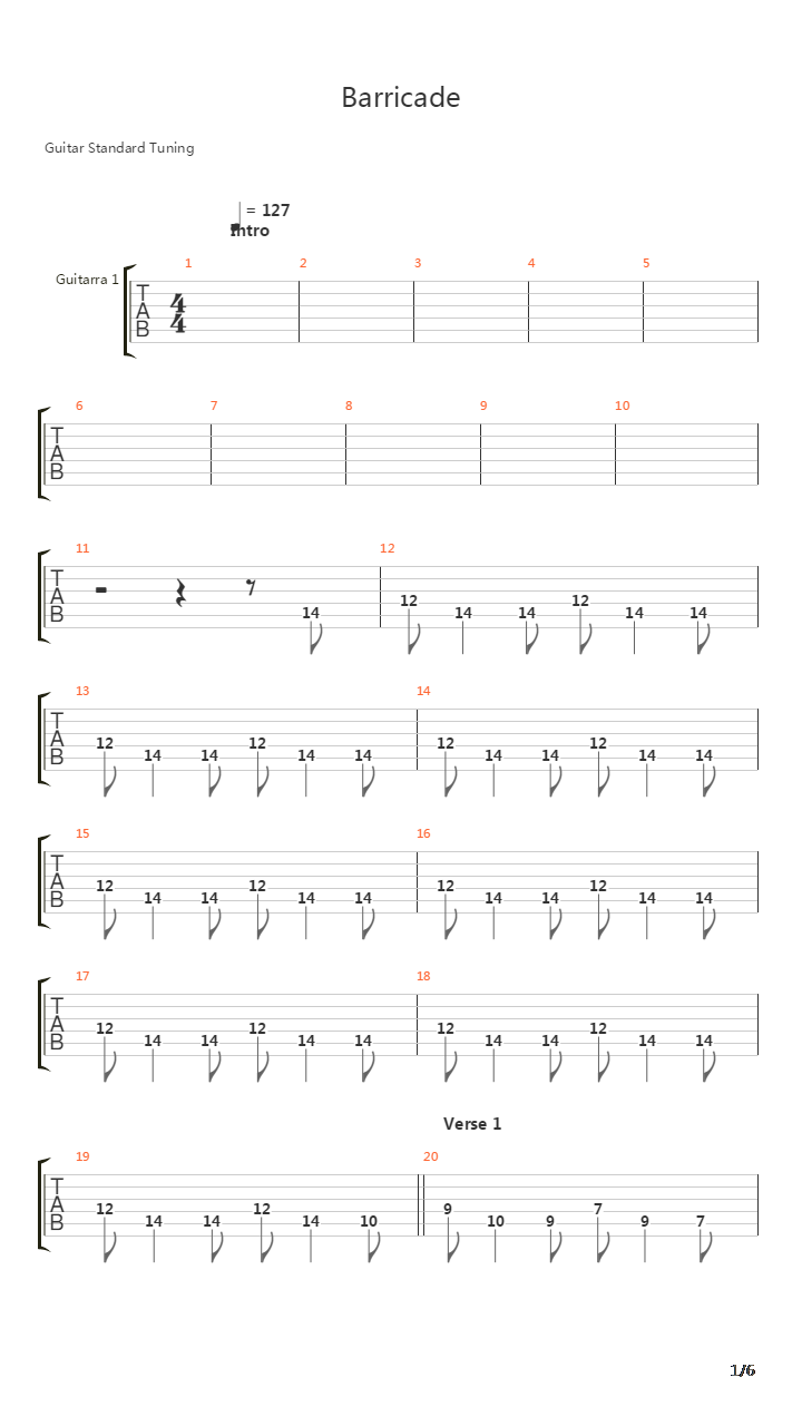 Barricade吉他谱