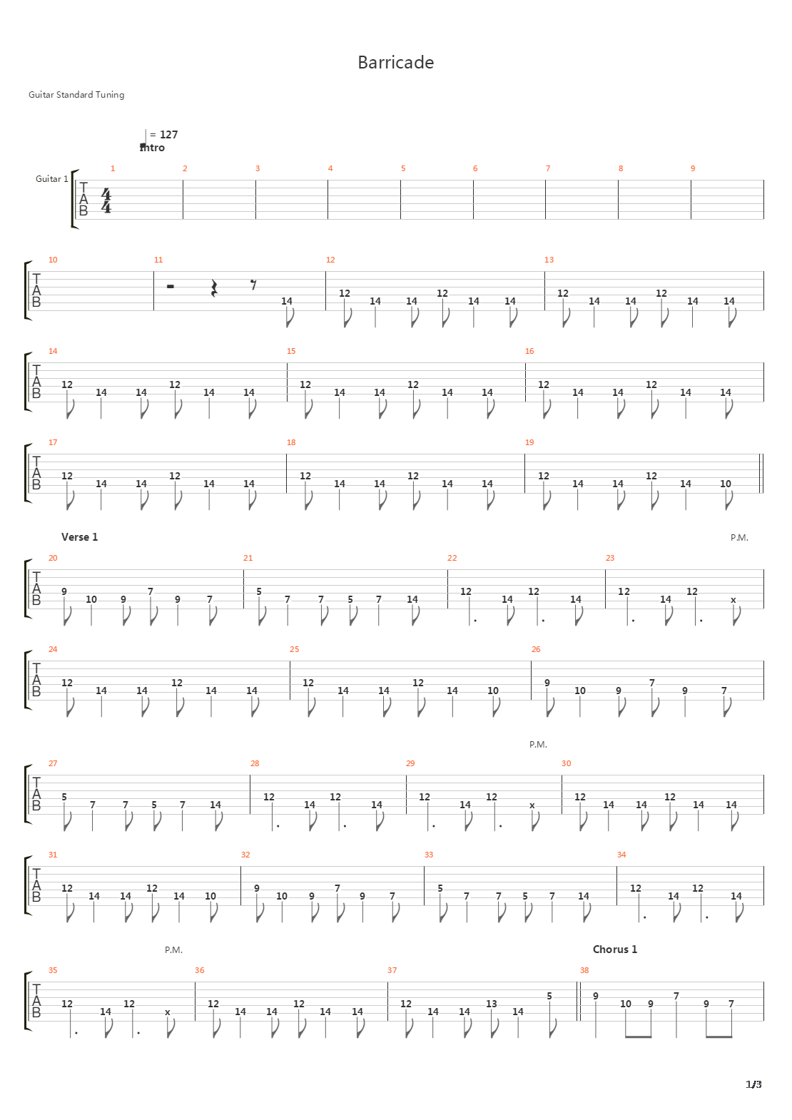 Barricade吉他谱