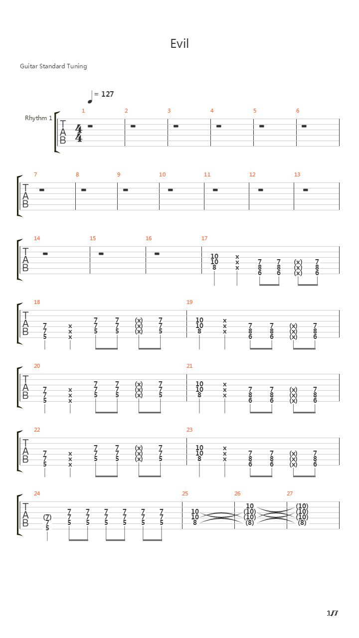 Evil吉他谱