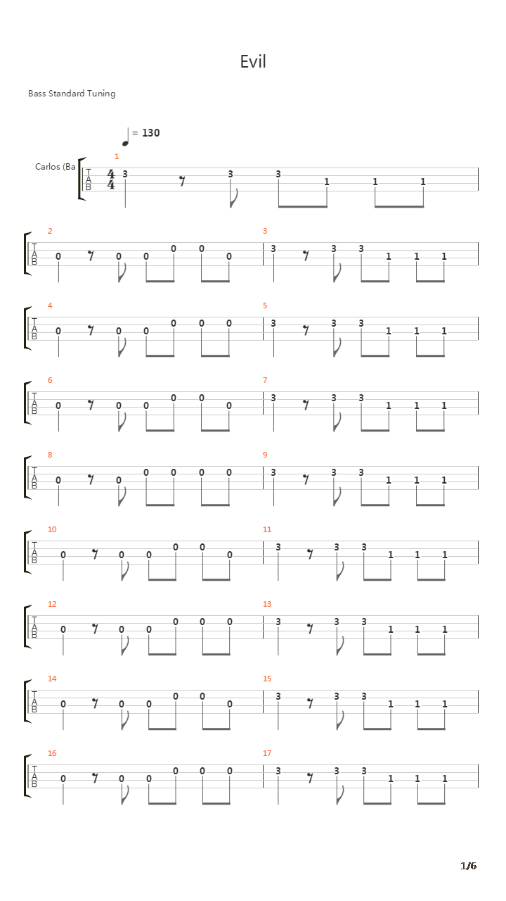 Evil吉他谱
