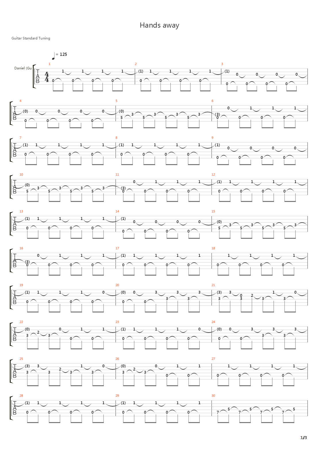 Hands Away吉他谱