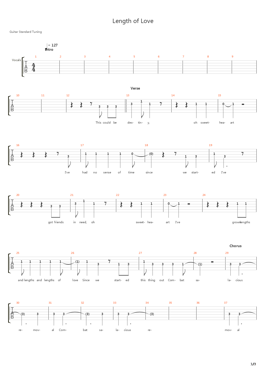 Length Of Love吉他谱