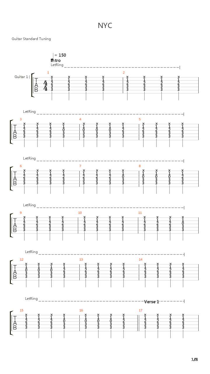 Nyc吉他谱