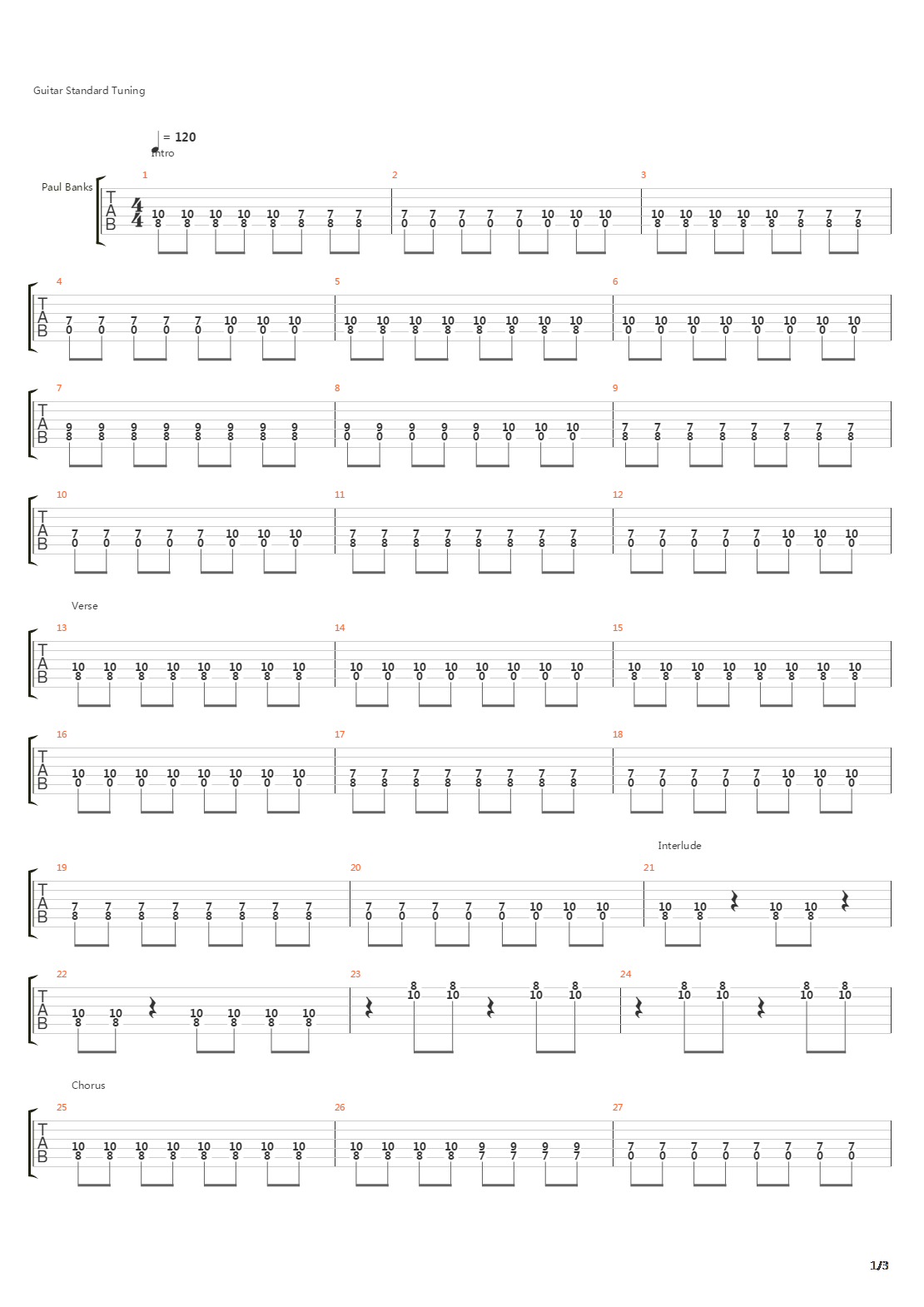 Obstacle 1吉他谱