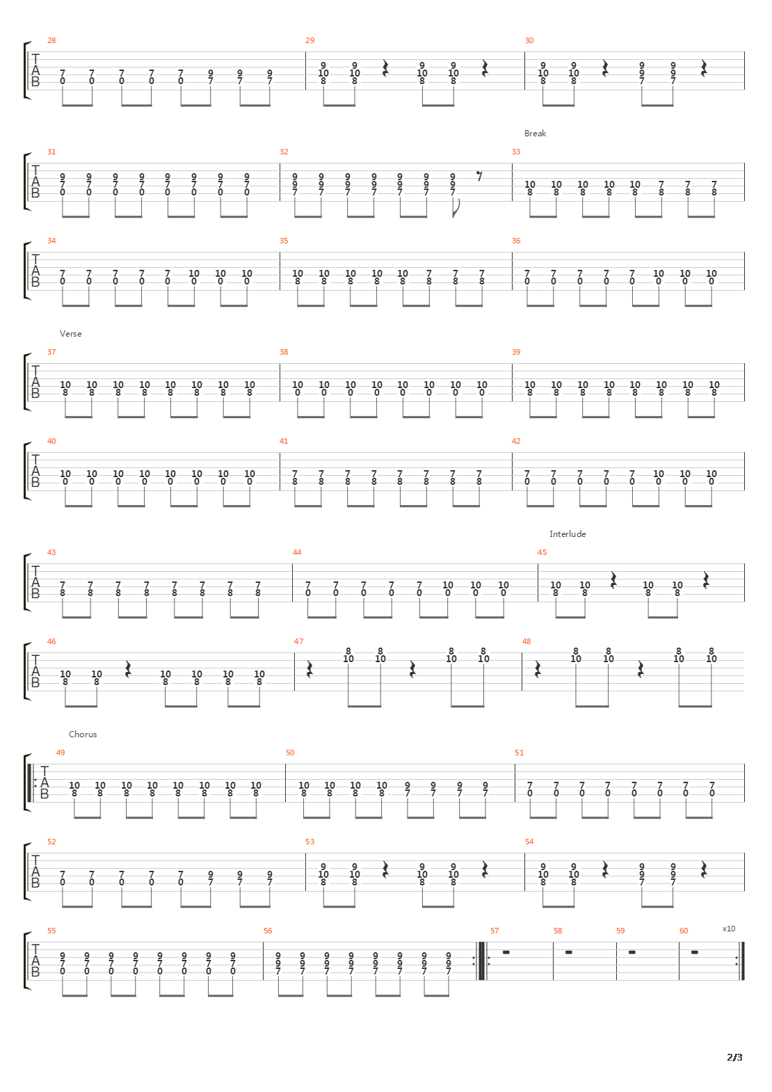 Obstacle 1吉他谱