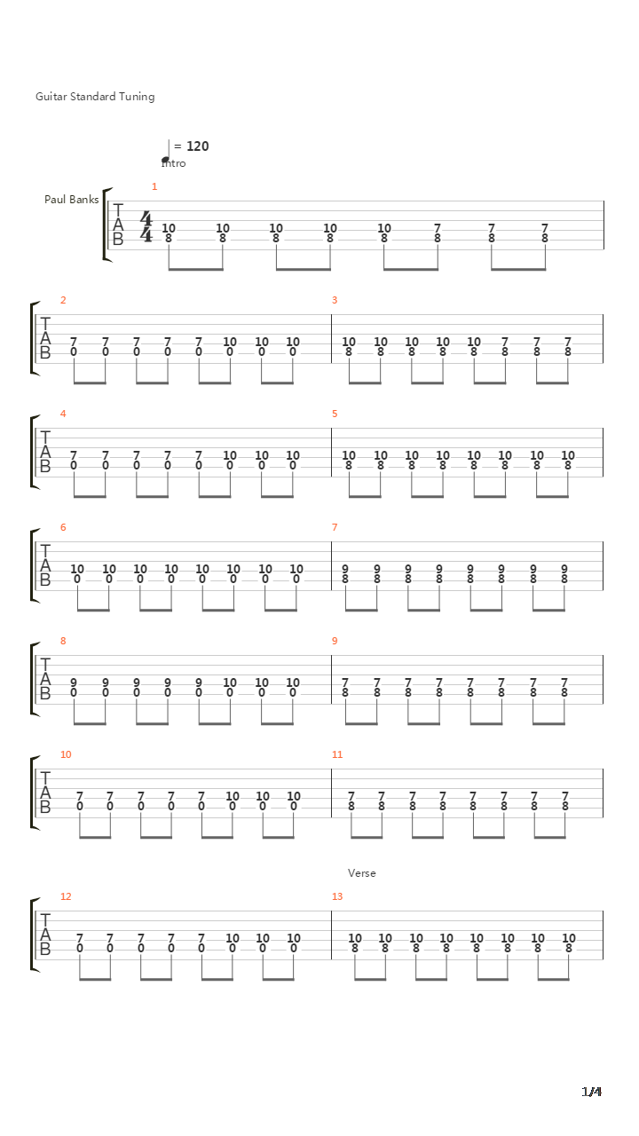 Obstacle 1吉他谱