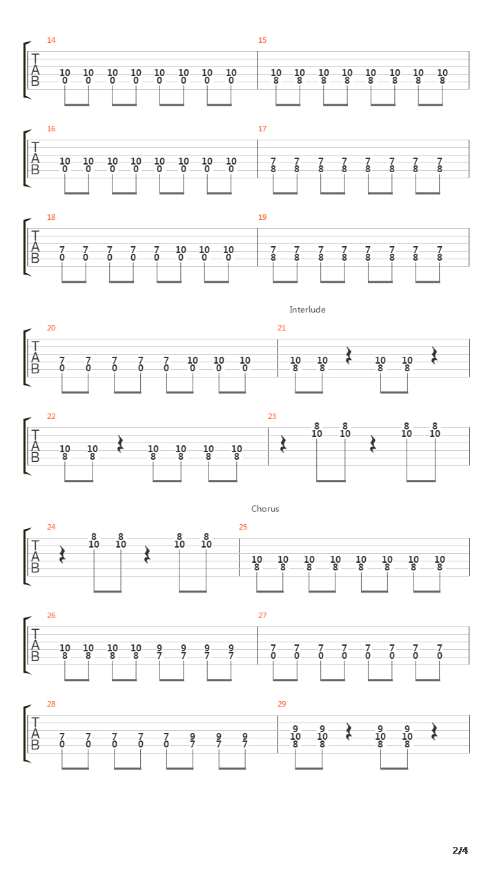 Obstacle 1吉他谱