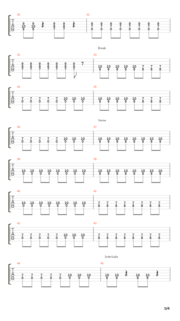 Obstacle 1吉他谱