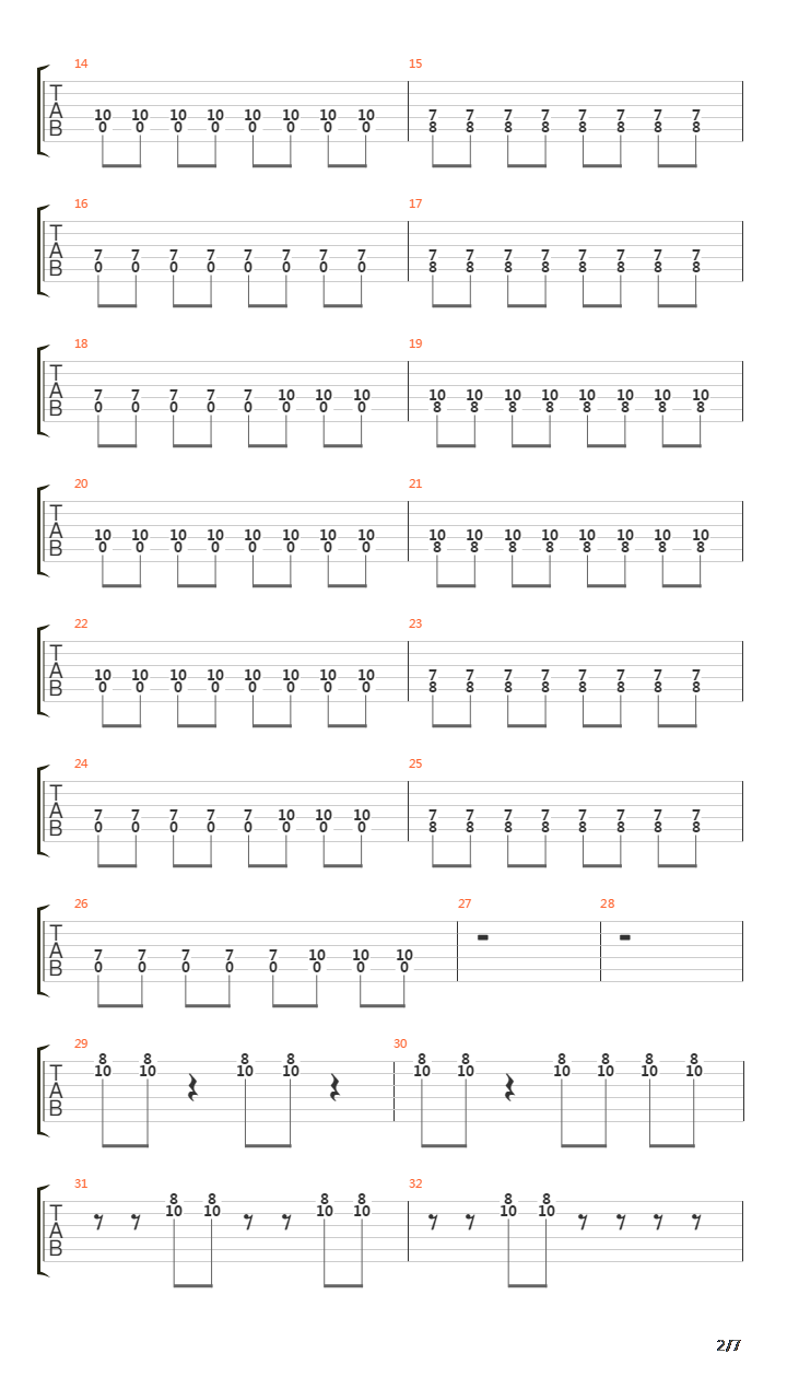 Obstacle 1吉他谱