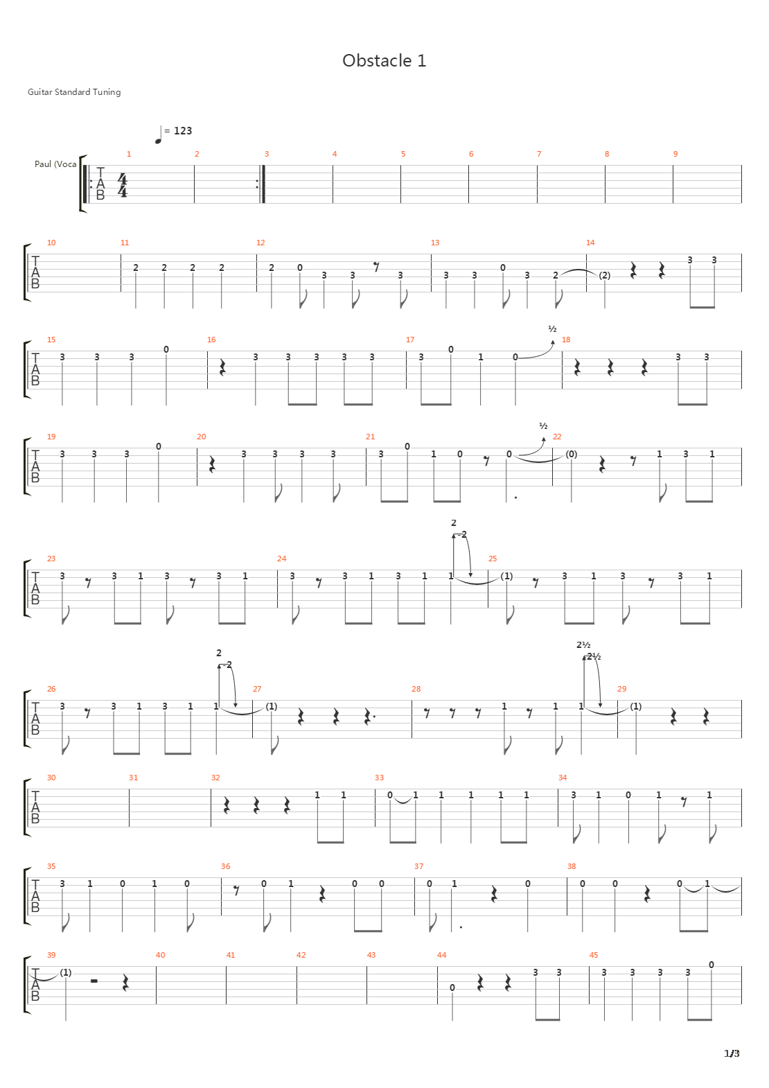 Obstacle 1吉他谱