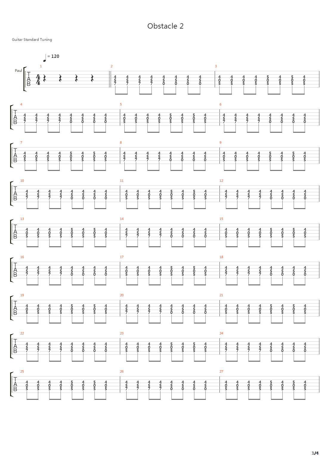 Obstacle 2吉他谱