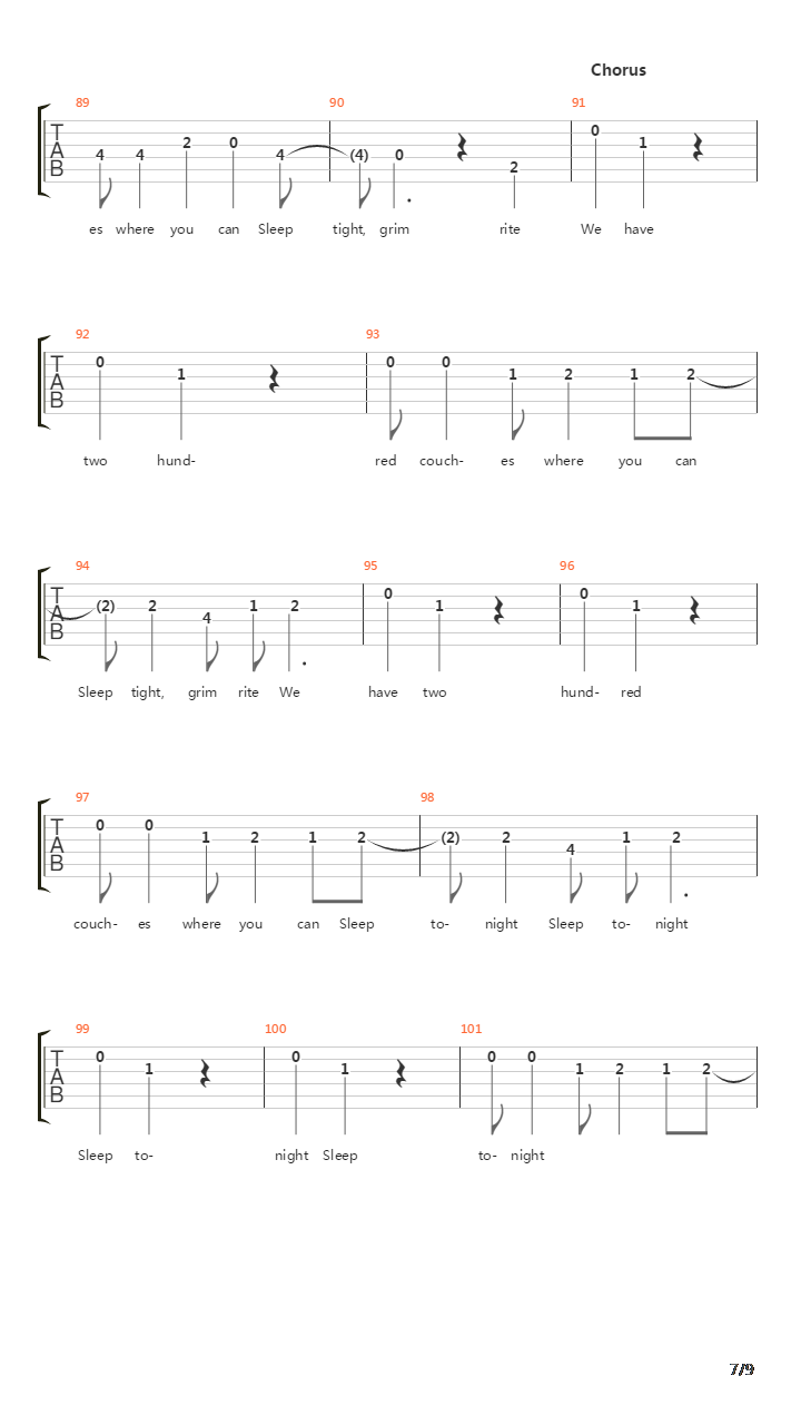 Pda吉他谱