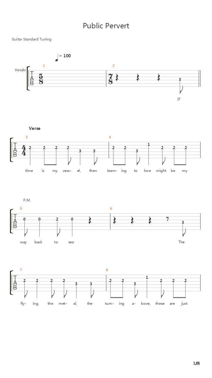 Public Pervert吉他谱