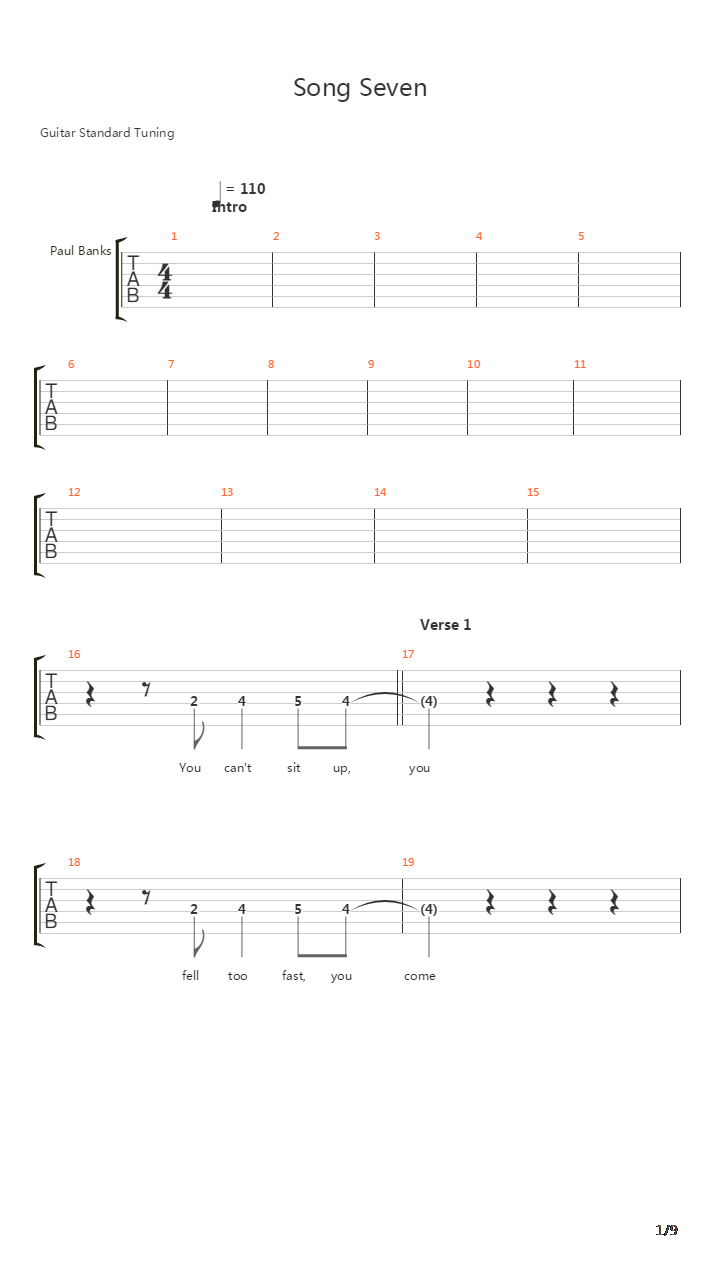 Song Seven吉他谱