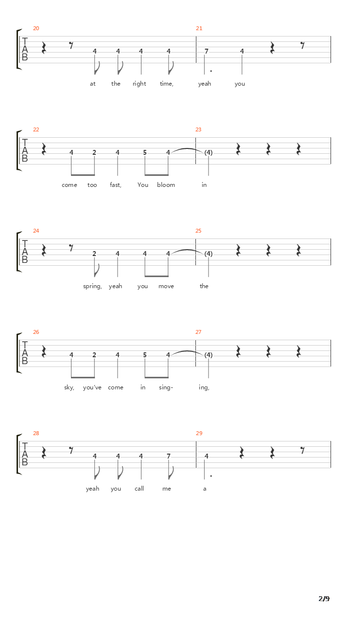 Song Seven吉他谱