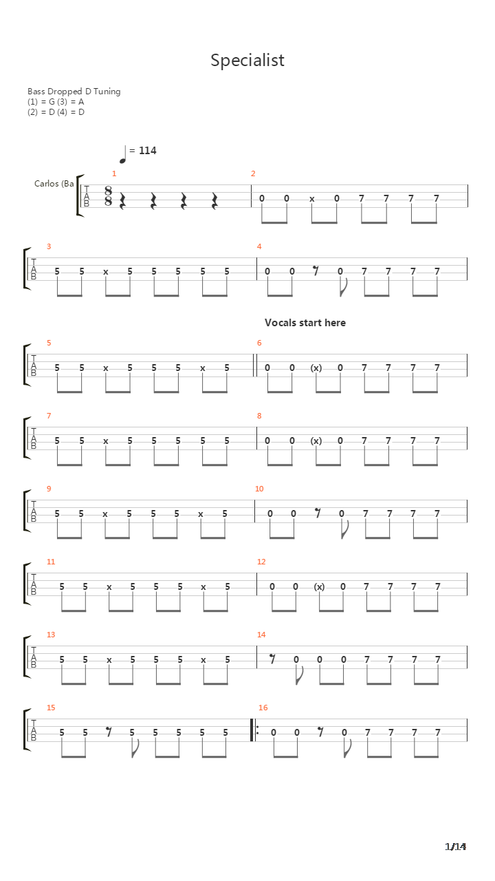 Specialist吉他谱