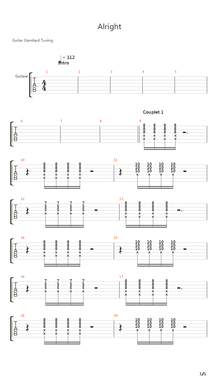 Alright吉他谱