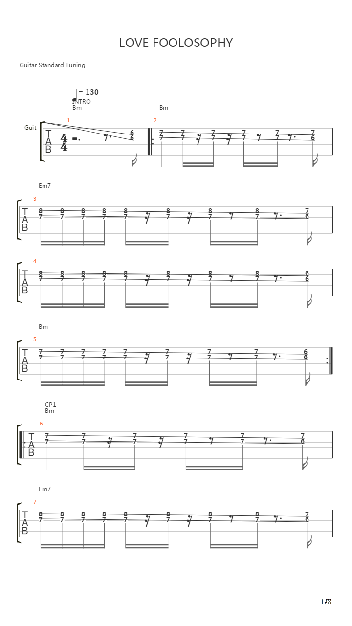 Love Foolosophy吉他谱