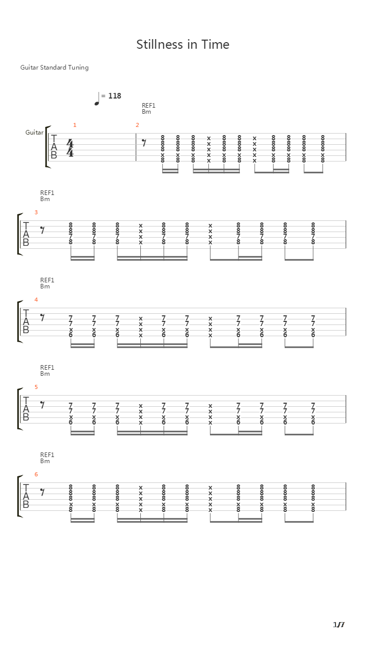 Stillness In Time吉他谱