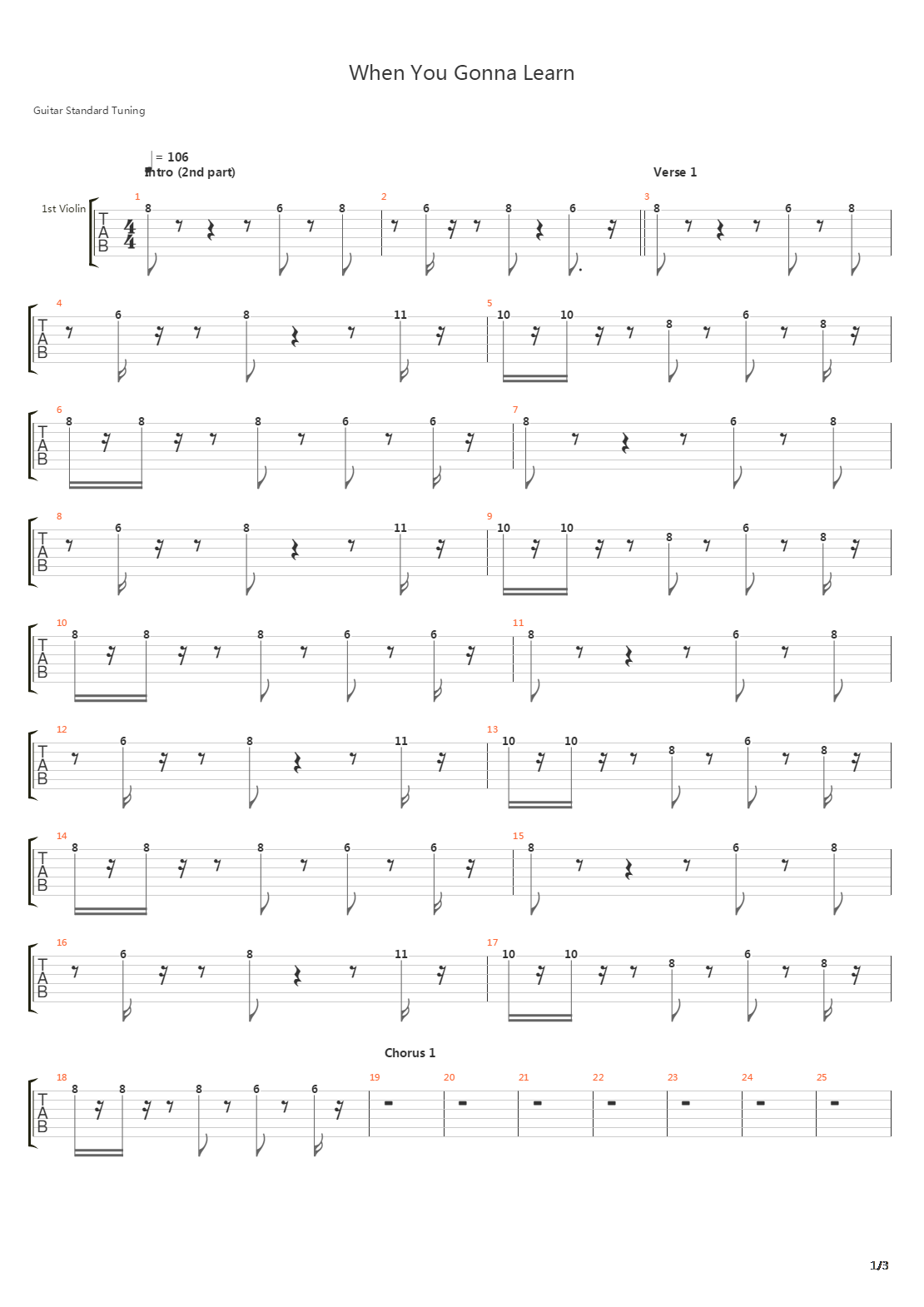 When You Gonna Learn吉他谱
