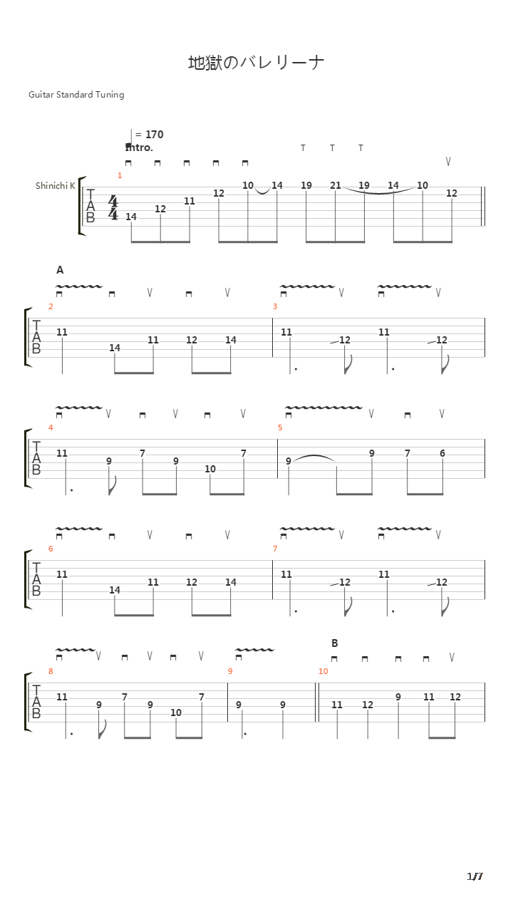 地狱四(暴走するクラシック) - 地獄のバレリーナ吉他谱