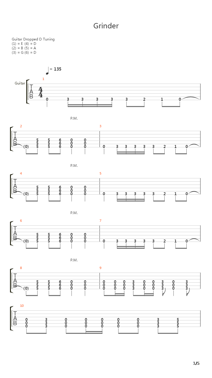 Grinder吉他谱