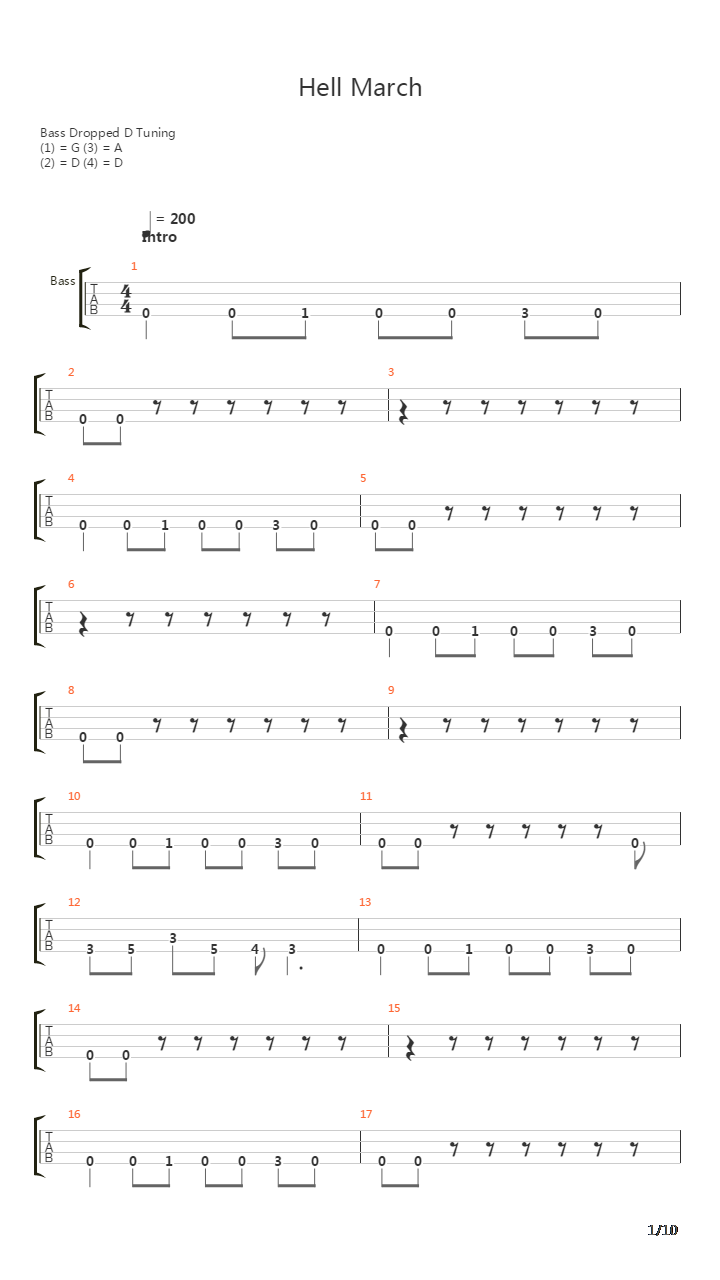 Hell March吉他谱