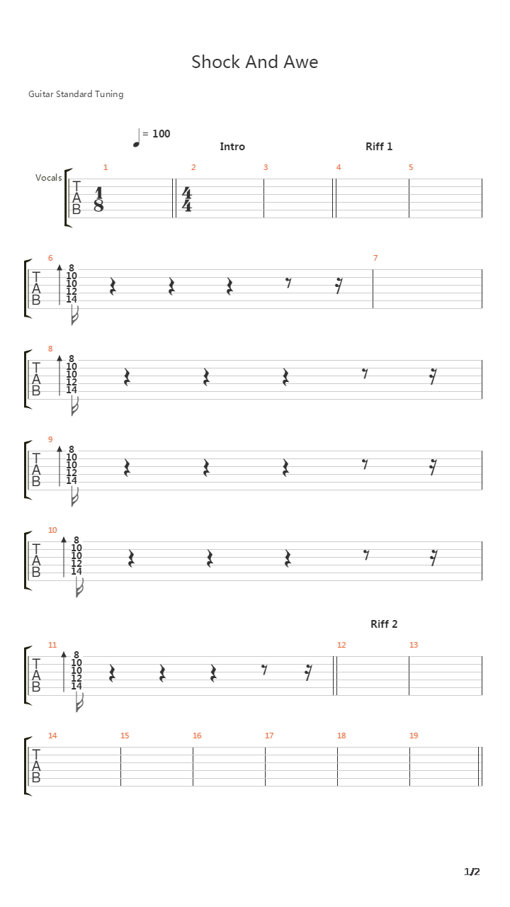 Shock And Awe吉他谱