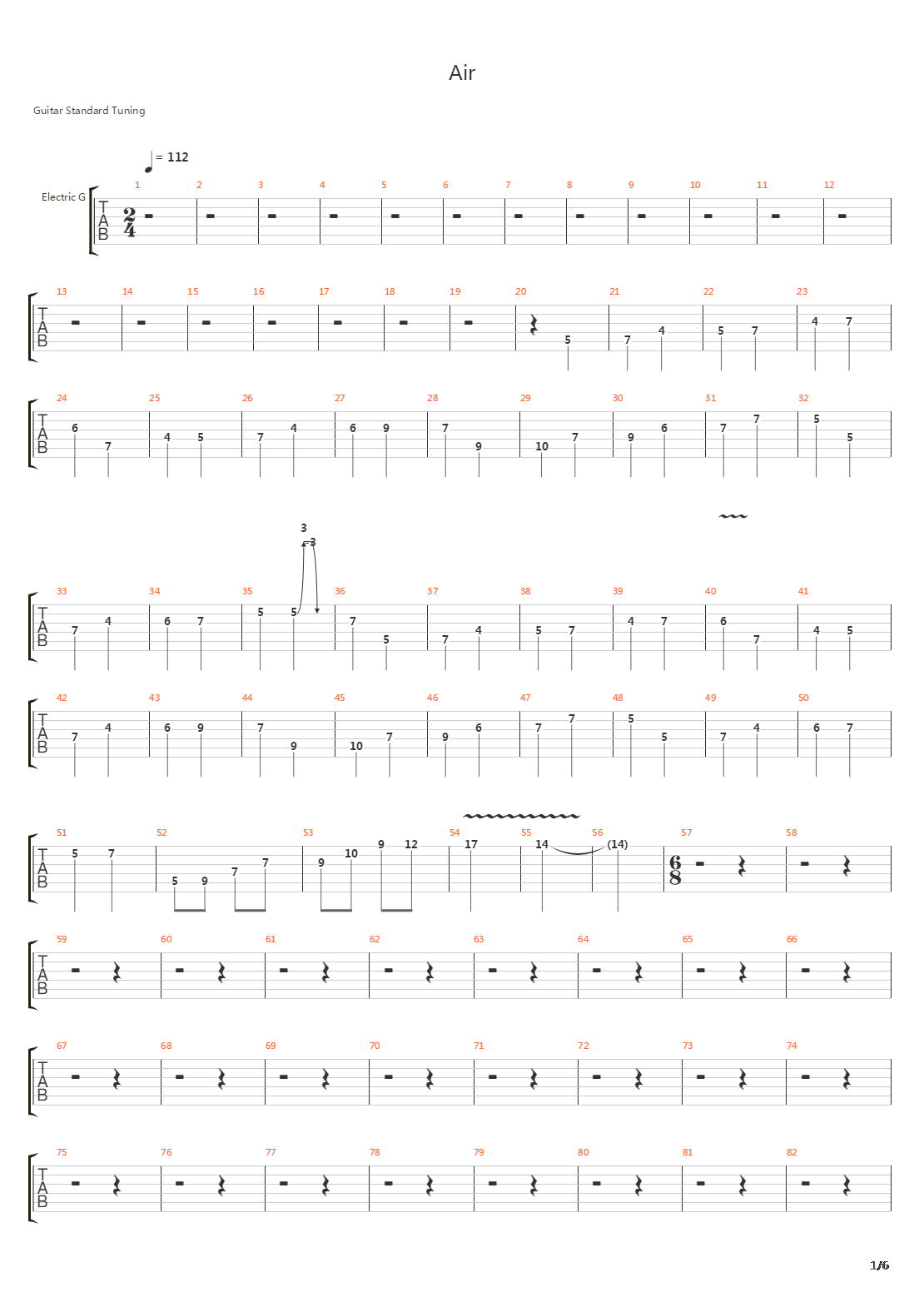 Air吉他谱