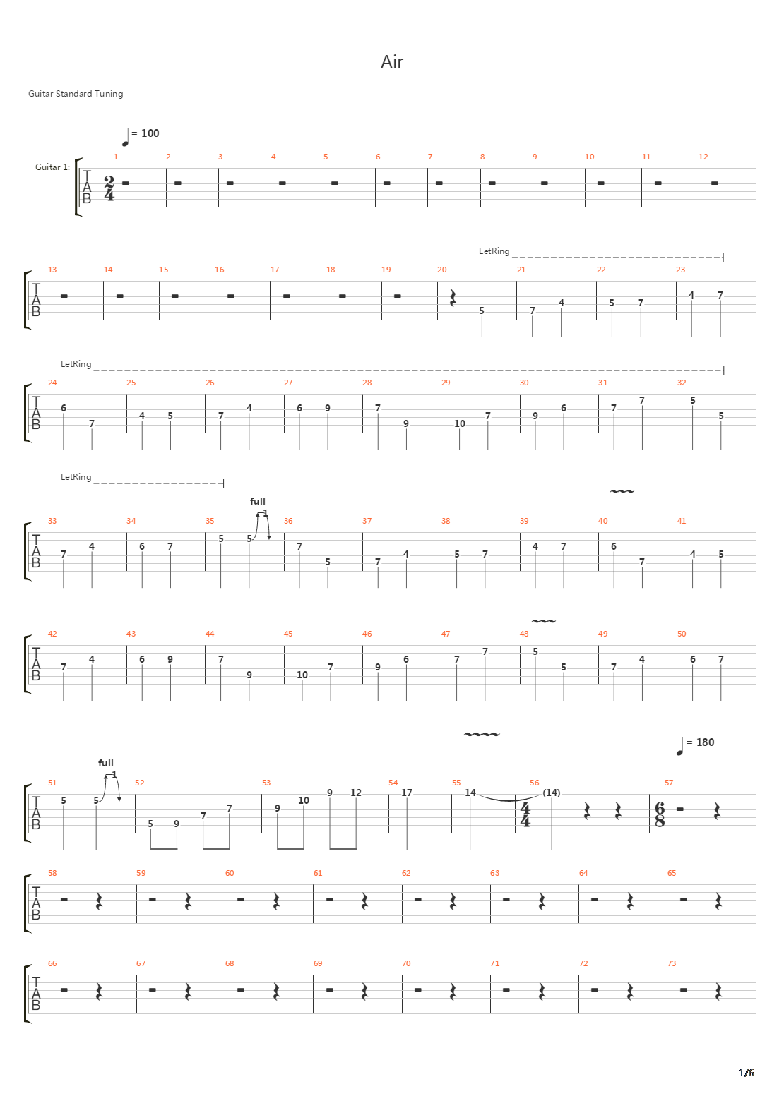 Air吉他谱