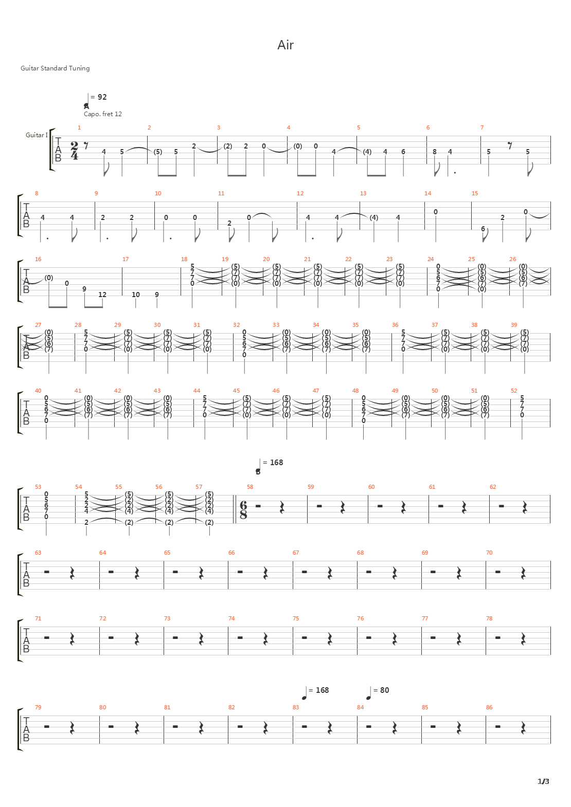 Air吉他谱