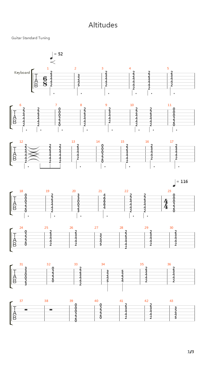 Altitudes吉他谱