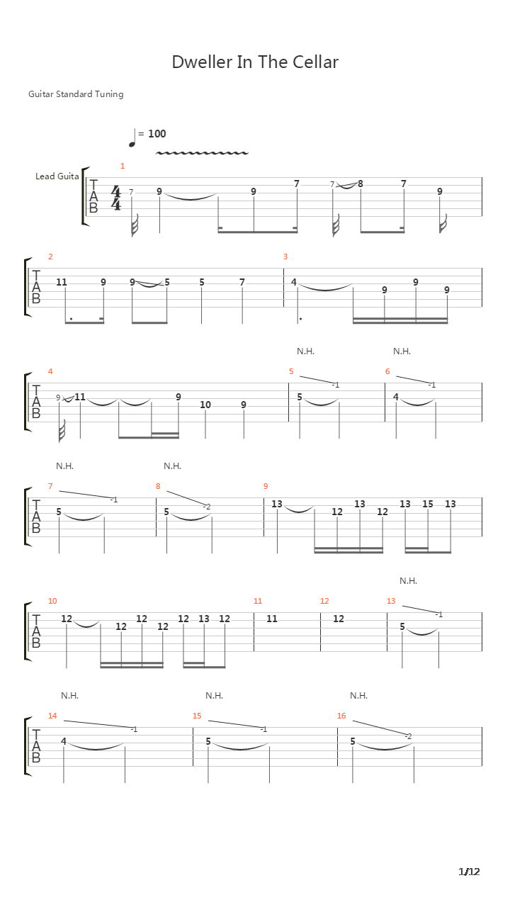 Dwellar In The Cellar吉他谱