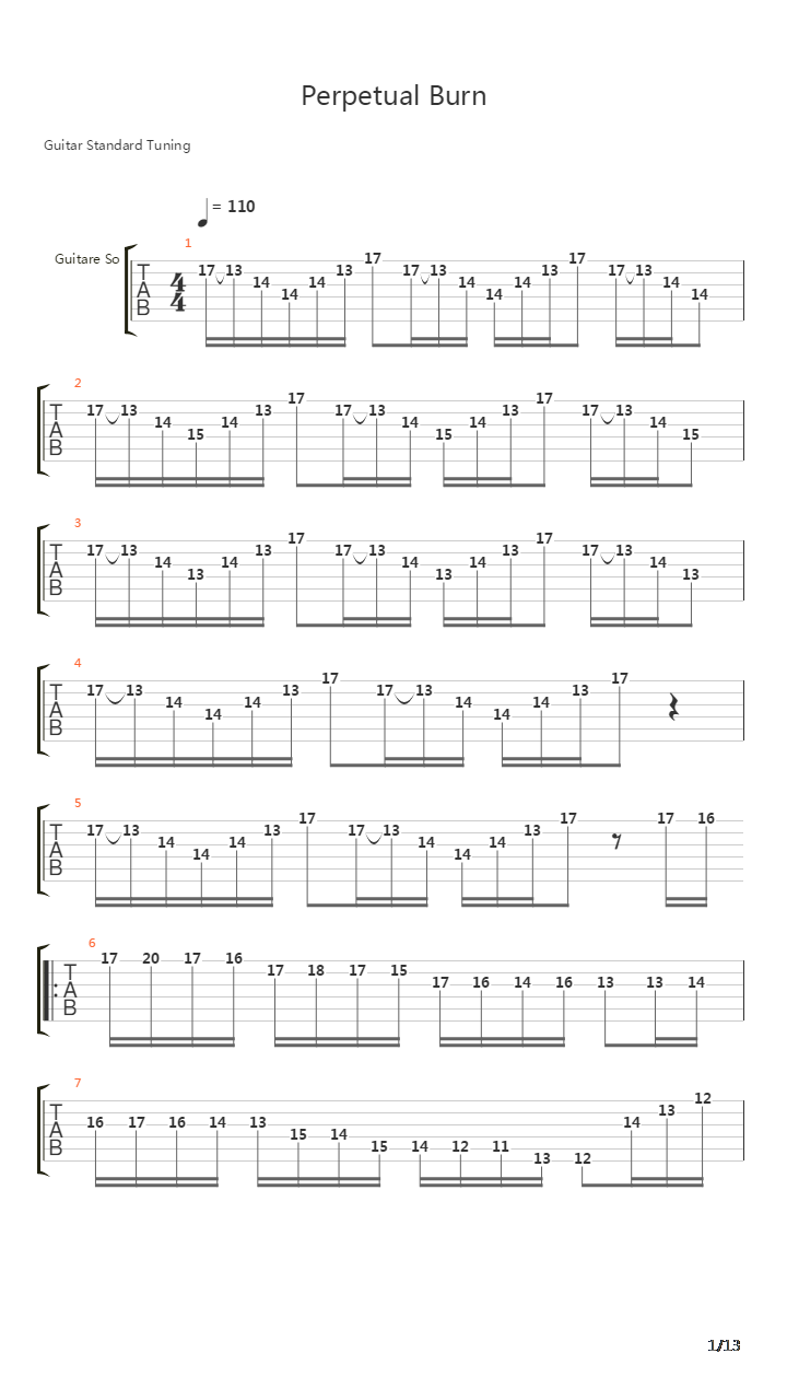 Perpetual Burn吉他谱