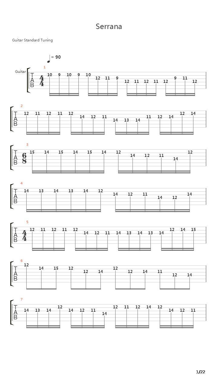 Serrana吉他谱
