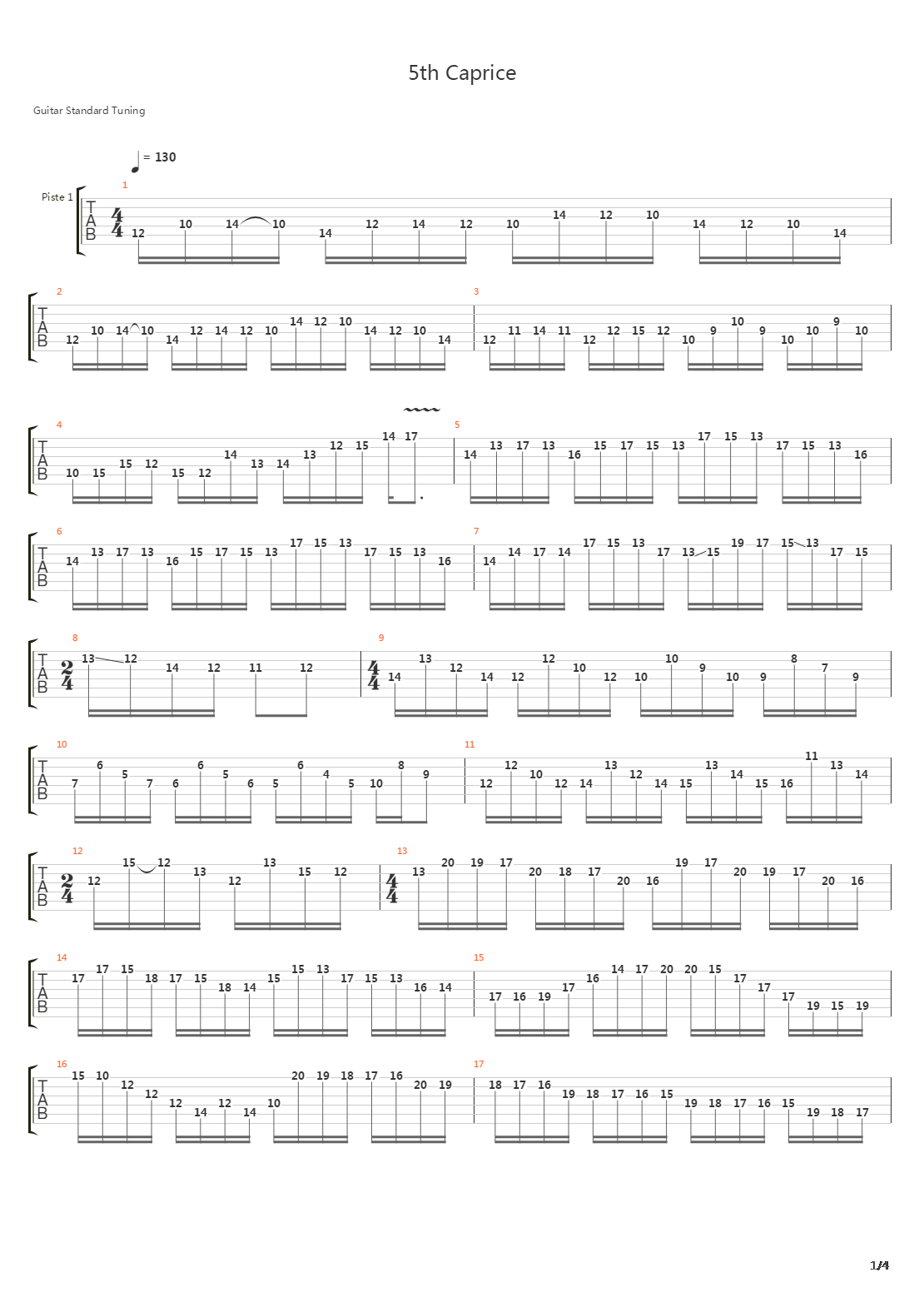 5th Caprice吉他谱