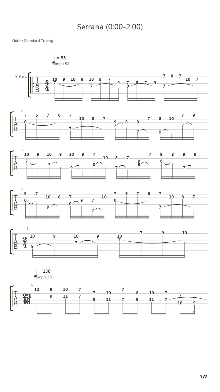 Serrana 0 00--2 00吉他谱