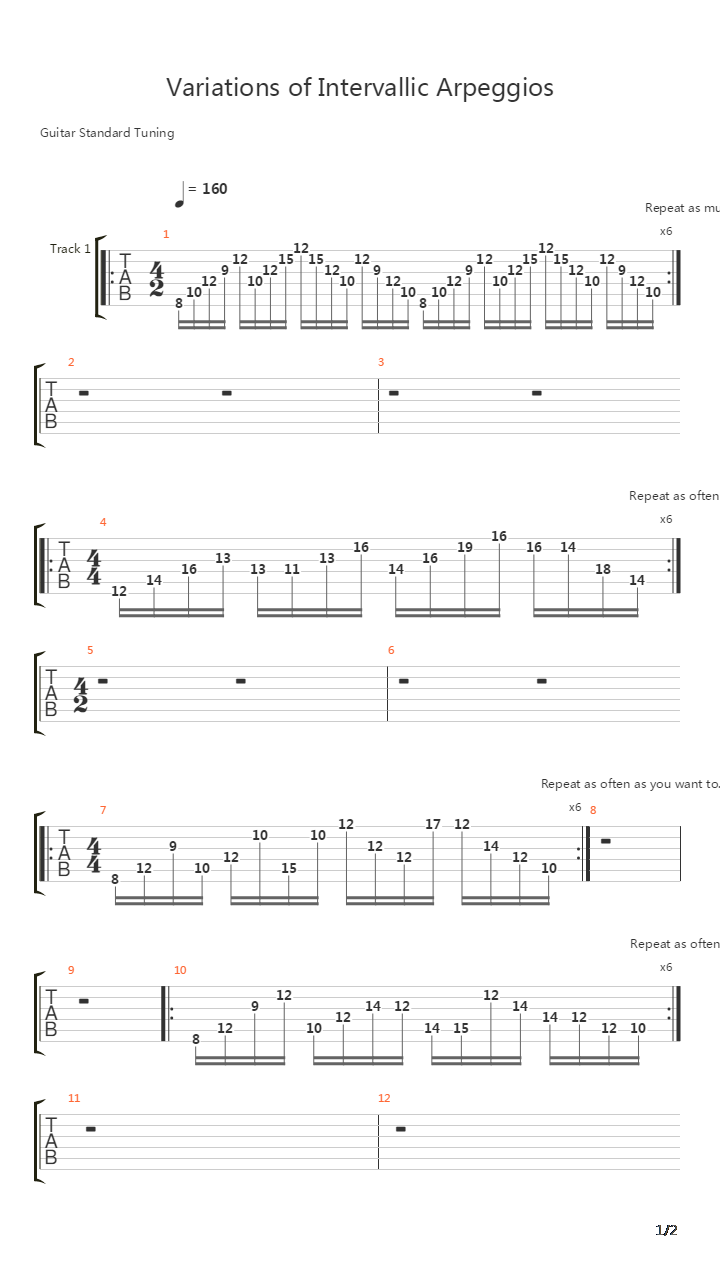 Variations Of Intervallic Arpeggios吉他谱