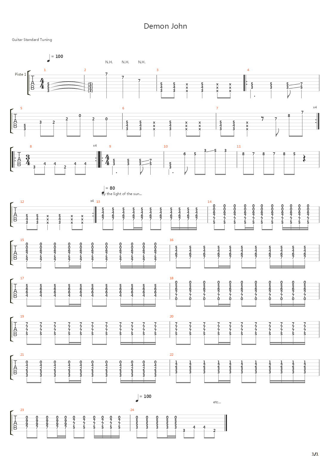 Demon John吉他谱