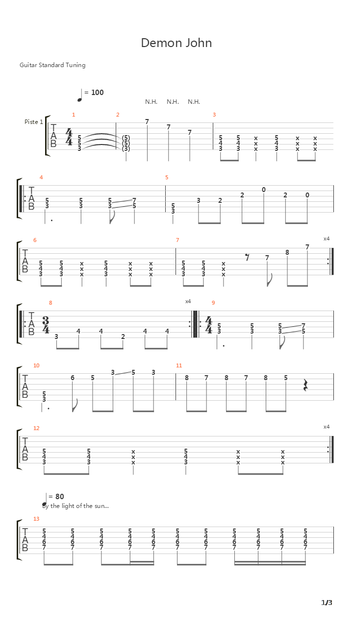 Demon John吉他谱