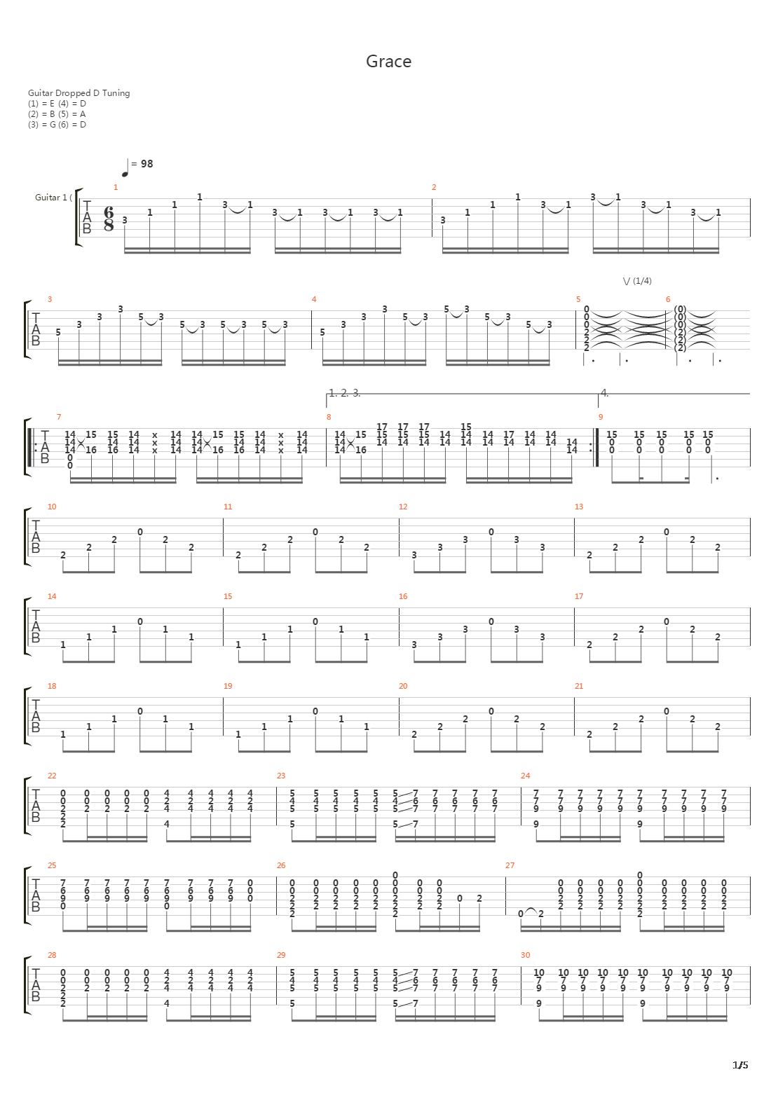 Grace吉他谱