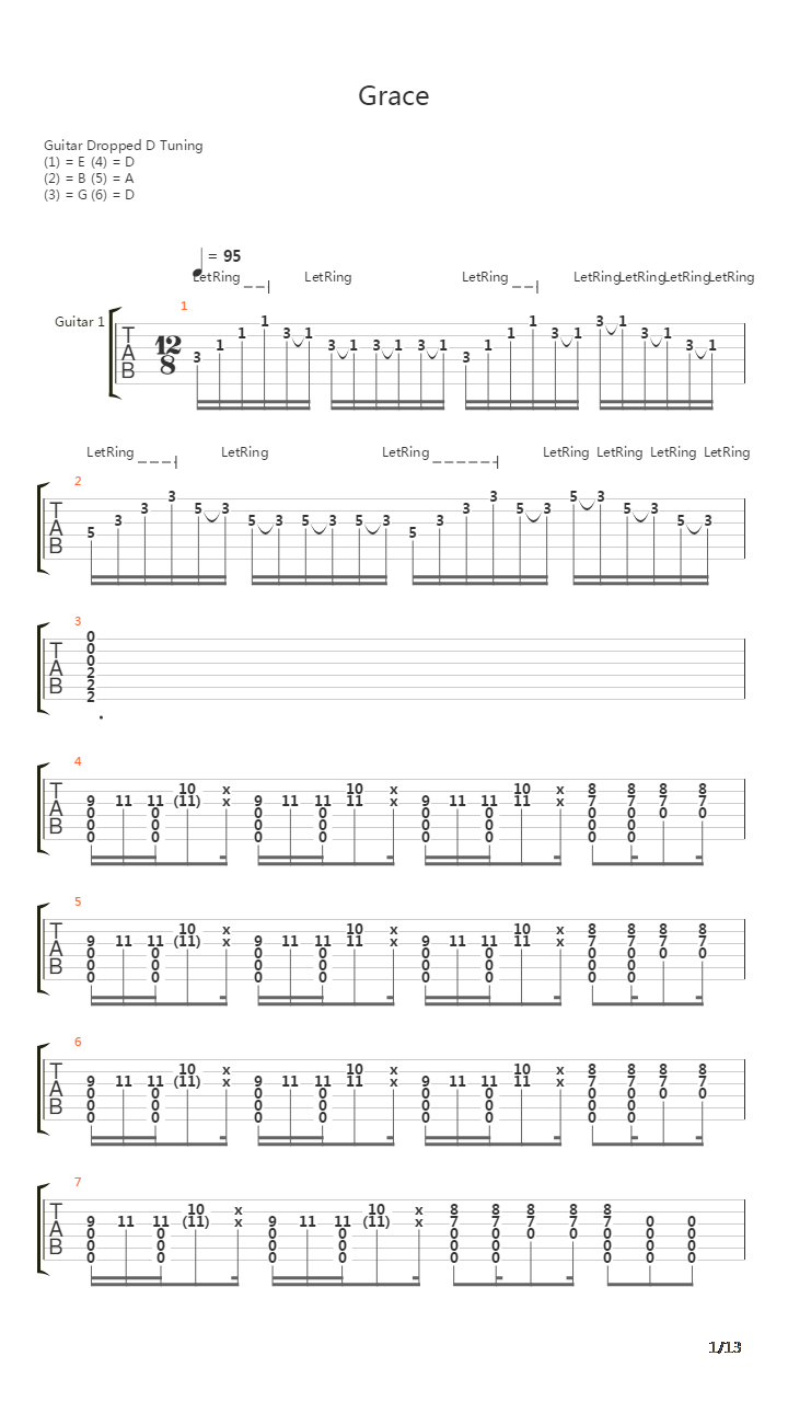 Grace吉他谱