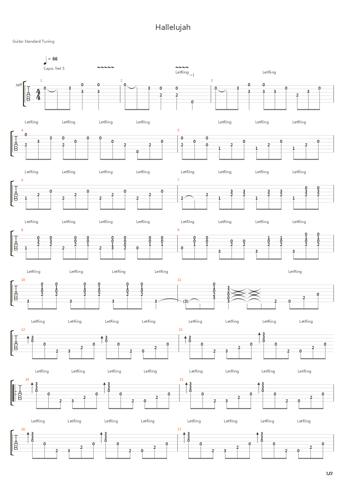Hallelujah吉他谱