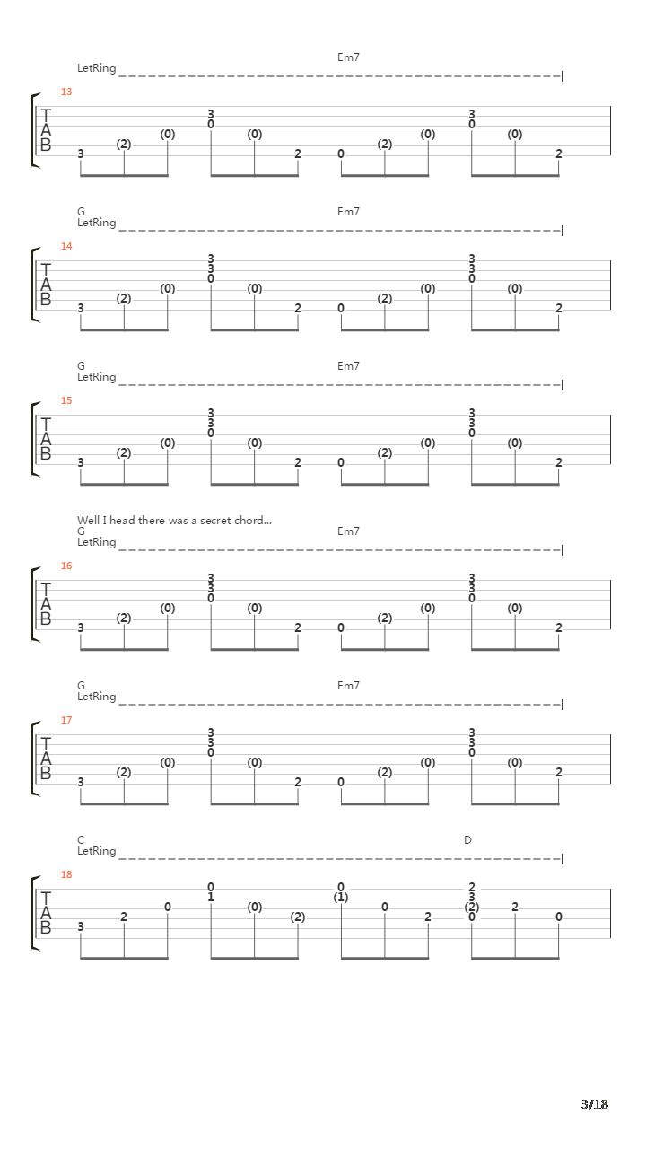 Hallelujah吉他谱