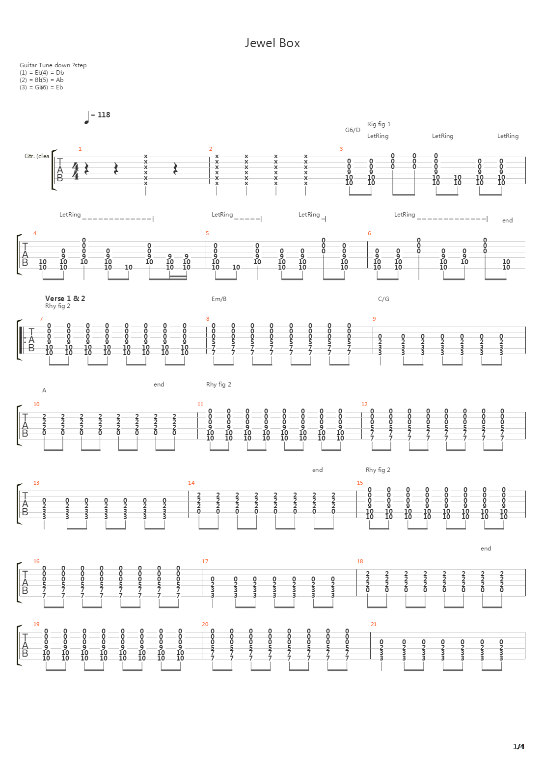 Jewel Box吉他谱