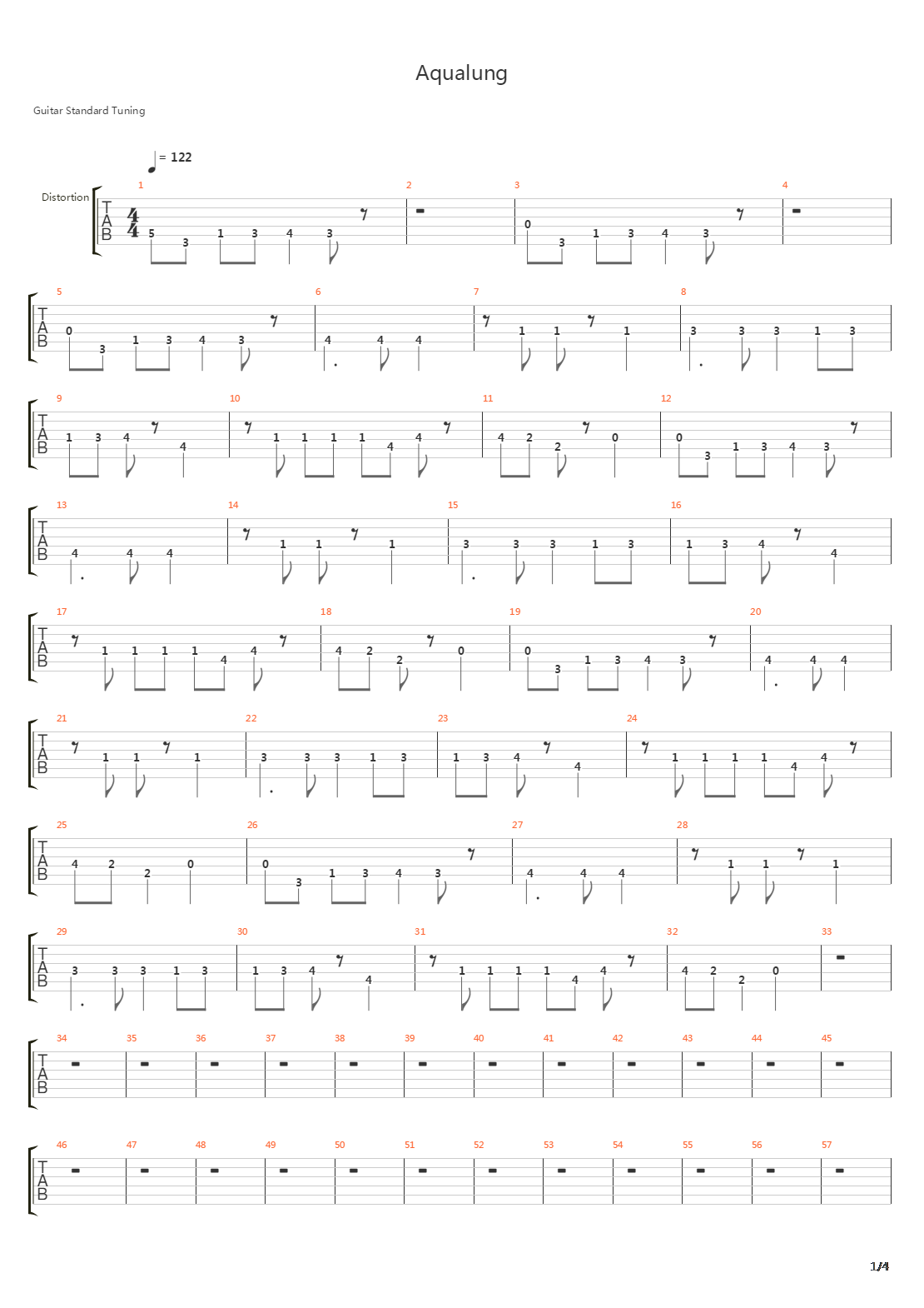 Aqualung吉他谱