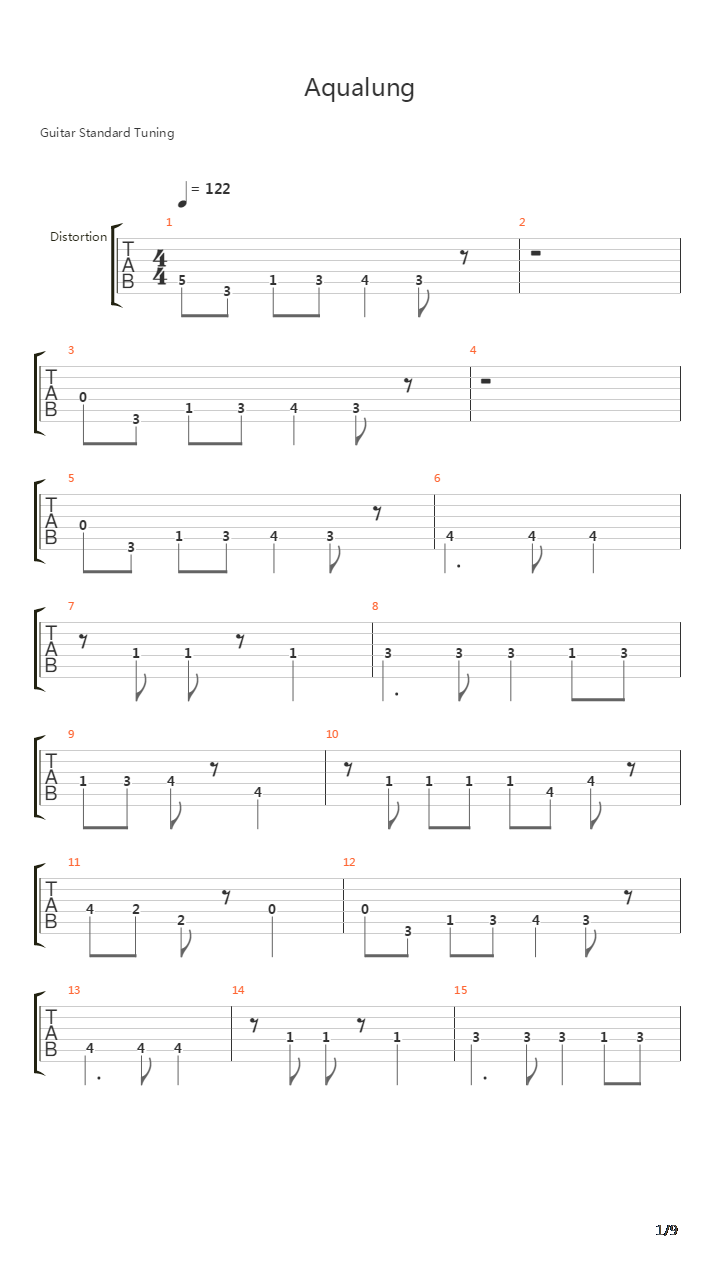 Aqualung吉他谱