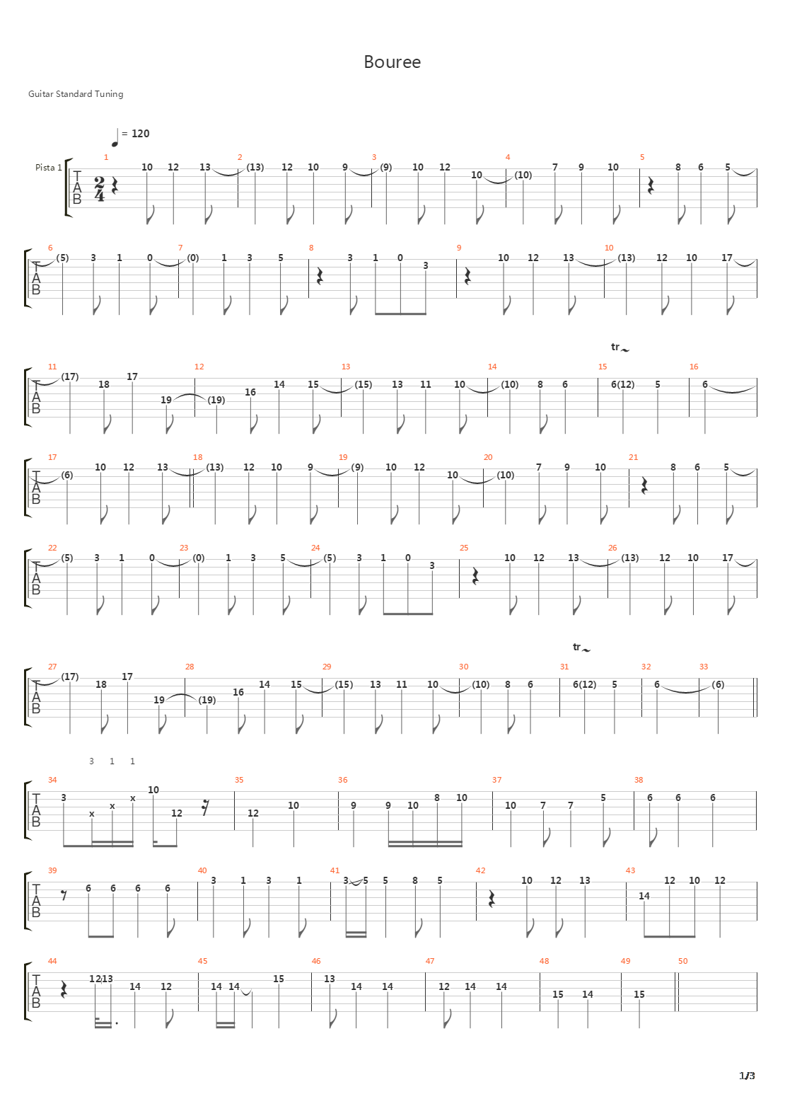 Bouree吉他谱