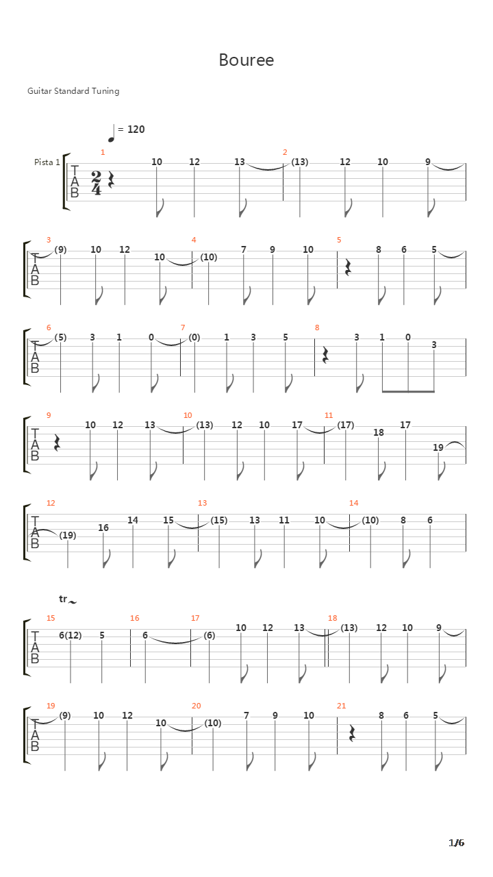 Bouree吉他谱