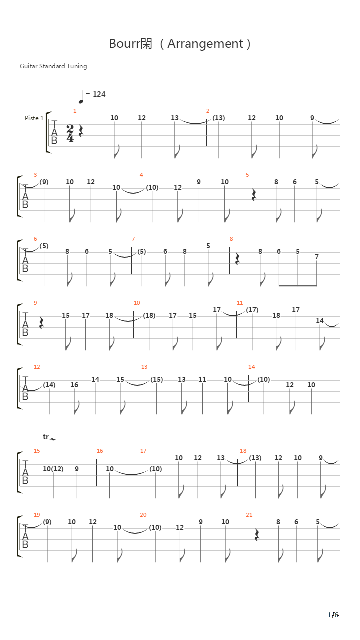Bouree吉他谱